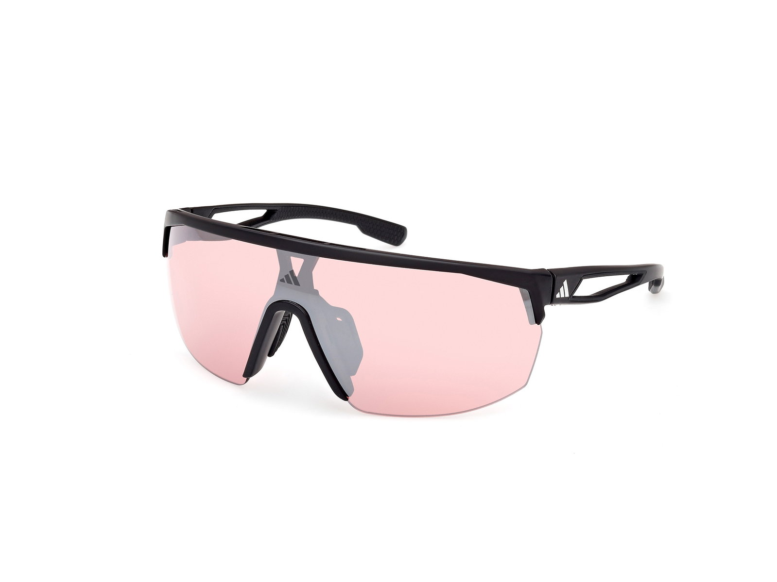   Das Bild zeigt die Adidas Sport Sonnenbrille SP0099 02U leicht seitlich.